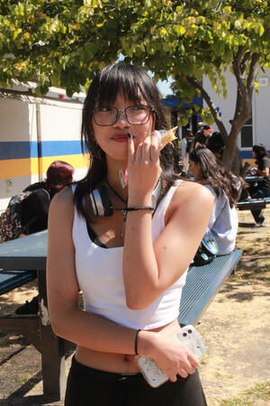 A friend posing for the camera